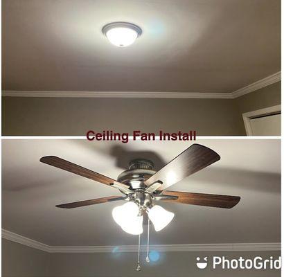 Ceiling fan install