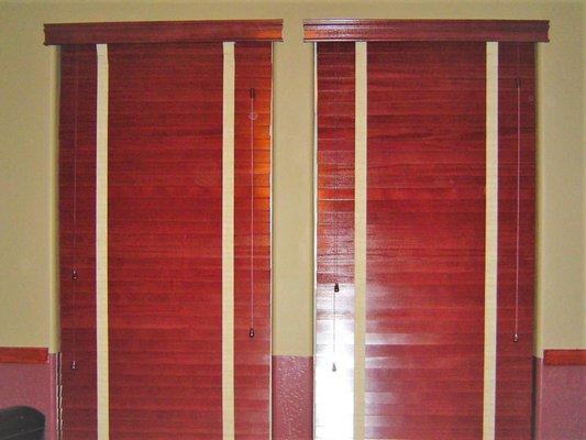 Wood Blinds with Decorative Fabric Tapes