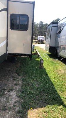 This is how close the other inconsiderate people came to our camper which was 5'!