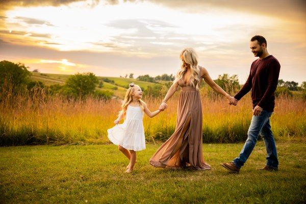 Family photo session near Tiffin, Iowa