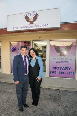 Jacky and Jose proud to celebrate the Grand opening of Tax Freedom Services (TFS)