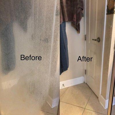 We can help get rid of your shower glass water stain