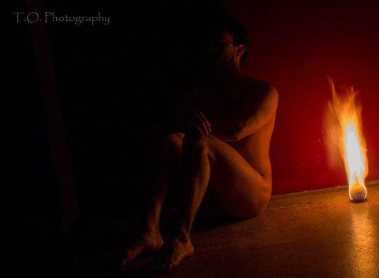 Personal project using fire as the only source of light.