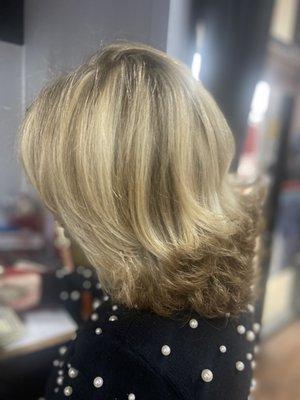 Highlights blow dry