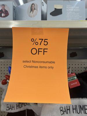 Christmas things 75% off