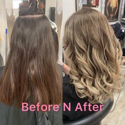 Balayage befor n after