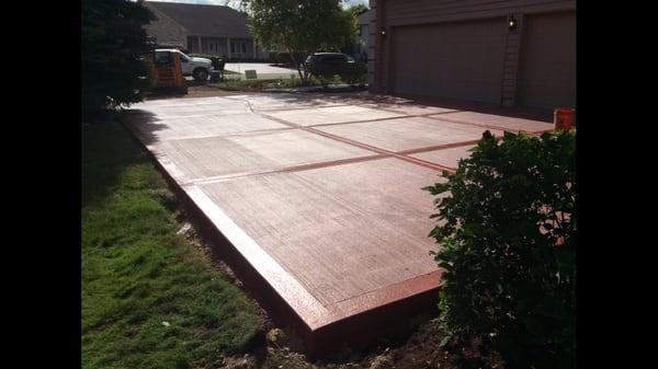 Colored driveway with California finish