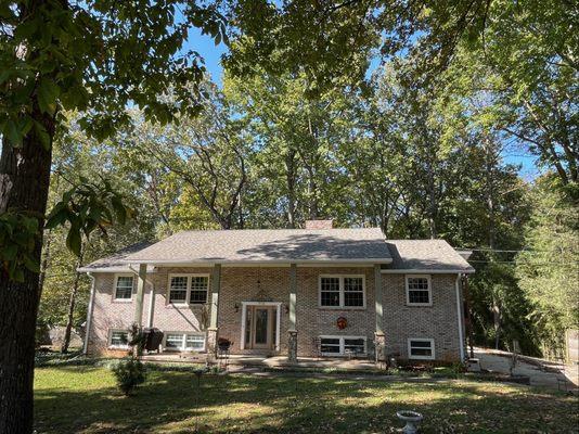 This home has tons of oak trees all around the house. We installed MasterShield gutter guards in order to repel the oak tassels and leaves.