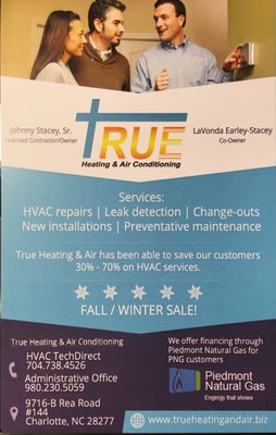 True Heating & Air Fall/Winter sale is offering 30-70% savings.