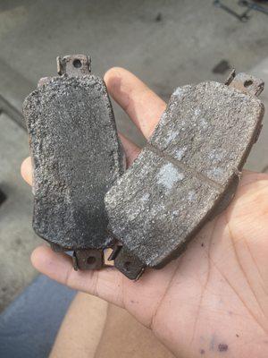 Brakes that they never change- took it to another shop and this is what they found.