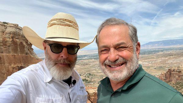 Jerry's hat in the Grand Junction monument.  PERFECT FIT. I have an extra long oblong head, and Jerry nailed it.