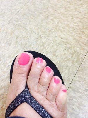 Pedicure nicely done! Enjoyed    it!