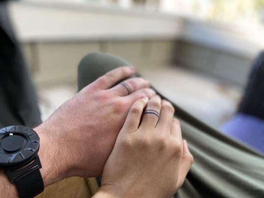 Matching wedding band tattoos