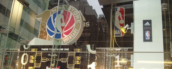 Window Display at NBA Store, 5th ave, NYC