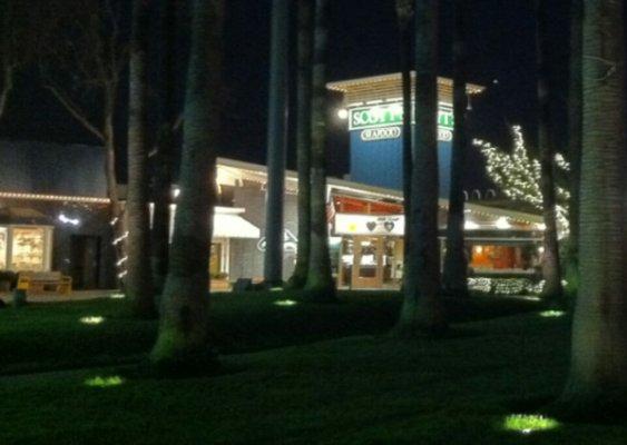 Scott's Seafood is at the big palm trees off one side of the Broadway Plaza at Jack London Square