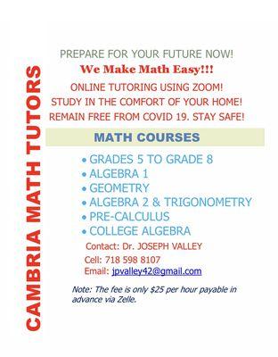 Cambria Math Tutors