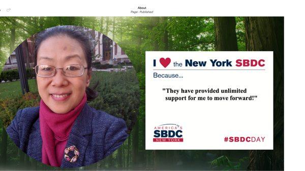 Happy #SBDCDay! I'm excited to celebrate the hard work small businesses like mine are doing across the U.S. Thank you @pacesbdc ! @nysbdc