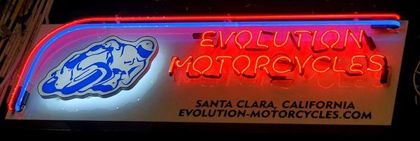 A mix of glass neon lights and graphics