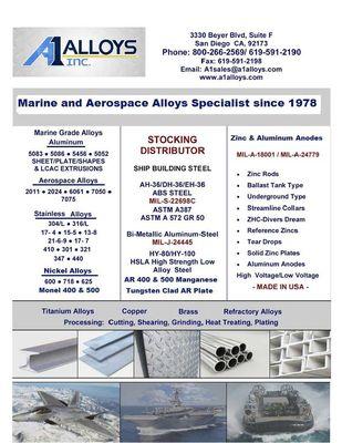 ALLOYS SPECIALIST FOR OVER 40 YEARS!