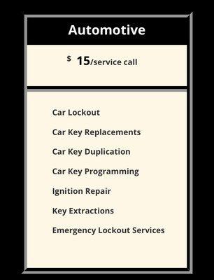 Automotive car Lockout car keys ignition repair key programming locksmith services