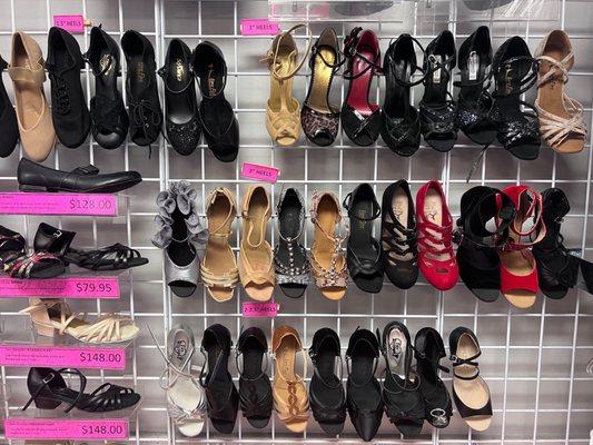 Selection of salsa dance shoes