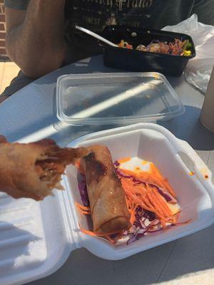 Veggie spring rolls were salty & chili sauce lacked depth of flavor. Sad, sad, sad!