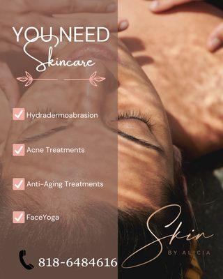 Skincare All that You Need: HydraFacial, Acne, Led Therapy, Oxygen Therapy, Face yoga and more