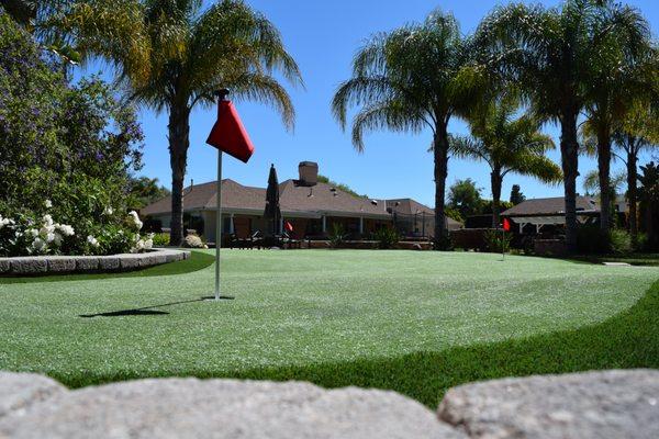 Large Celebrity Green we built in Simi Valley, CA. Extended the yard with a retaining wall