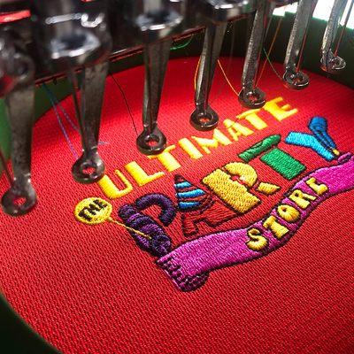 Custom embroidery for the Ultimate Party Store here in Jacksonville Fl