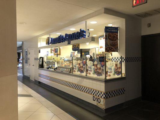 Lower level food stand, at a quiet time.