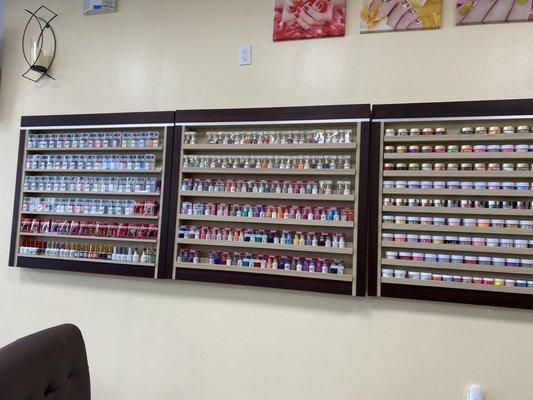 Huge polish selection including regular, gel, and dip!