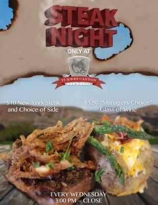 Steak Night poster. Design and Photography by Pyro Teknik.