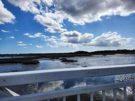 Beautiful view from the bridge on the trail