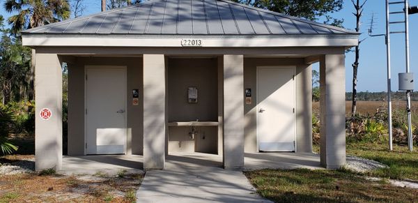 Restrooms at the boat dock