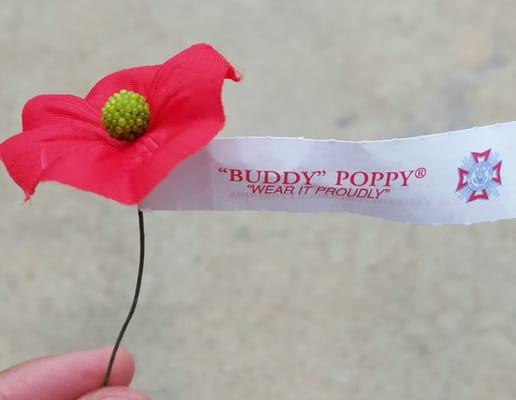 Given to us by some young ROTC students (standing in front of the VFW) for Memorial Day. Happy Memorial Day weekend.