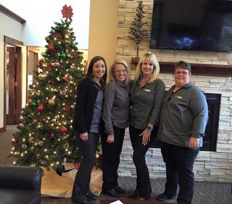 Celebrating the holidays in our warm and welcoming Smile Center lobby area.