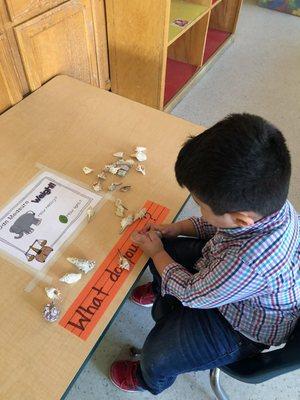 Exploring at the "science room"- one of the most favorite time to spend for my son