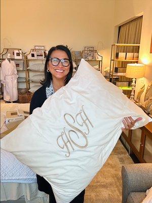 Somnvie oversized sleeping pillow aka Big Boy Pillow - with added custom monogram