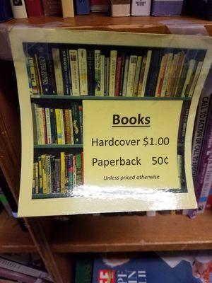 We have every item on your list, including hardcover and paperback books!!