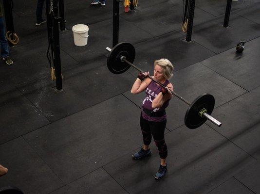 Front squat during a partner WOD