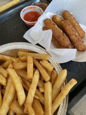 French Fries and Mozzarella Sticks