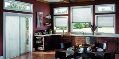 Our cell shades come in numerous colors, both light filtering and room darkening.