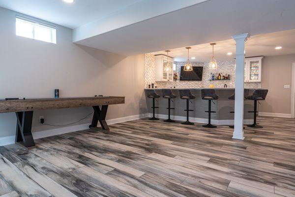 Basement Remodel with kitchen/bar area