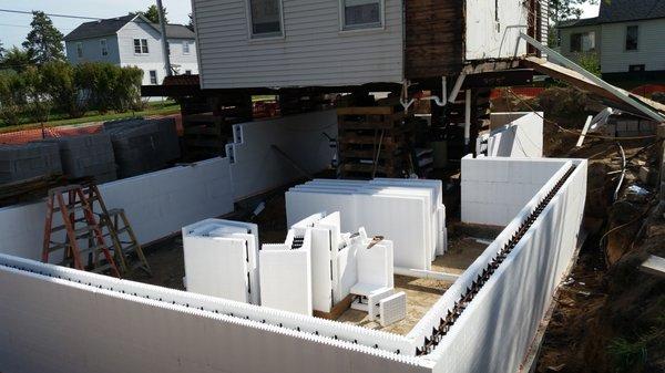 ICF addition walls and upgrade of house foundation