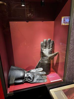 Driving gloves, one of many items on display