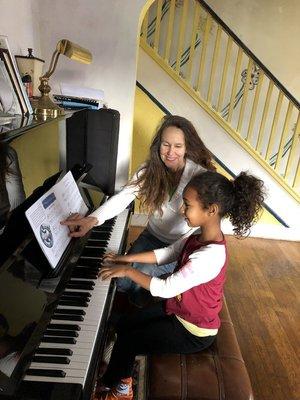 Miss Ann with Piano Student