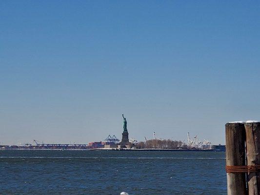 View of Statue of Liberty from Castle Clinton