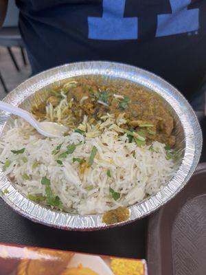 Chicken curry and rice