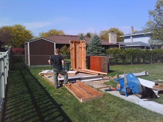 Shed demolition and removal