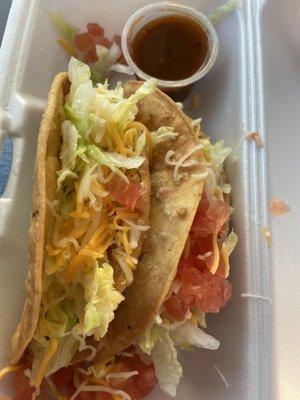 Chicken hard shell tacos